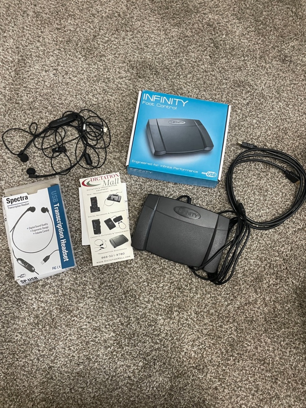 Infinity Foot Control Pedal & Spectra Transcription Headset